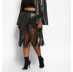 Faux leather skirt